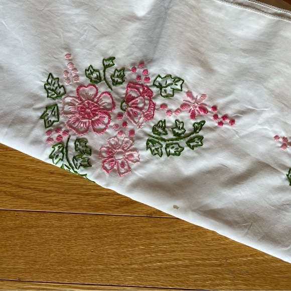 Floral Embroidered pillow cases. Hand cross stitched. Cotton/Polyester. New - Picture 6 of 6